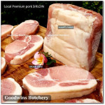 Pork Karbonat Has Luar SIRLOIN SKIN OFF frozen Local Premium STEAK SCHNITZEL 3/8"1cm (price/pack 650g 4pcs)